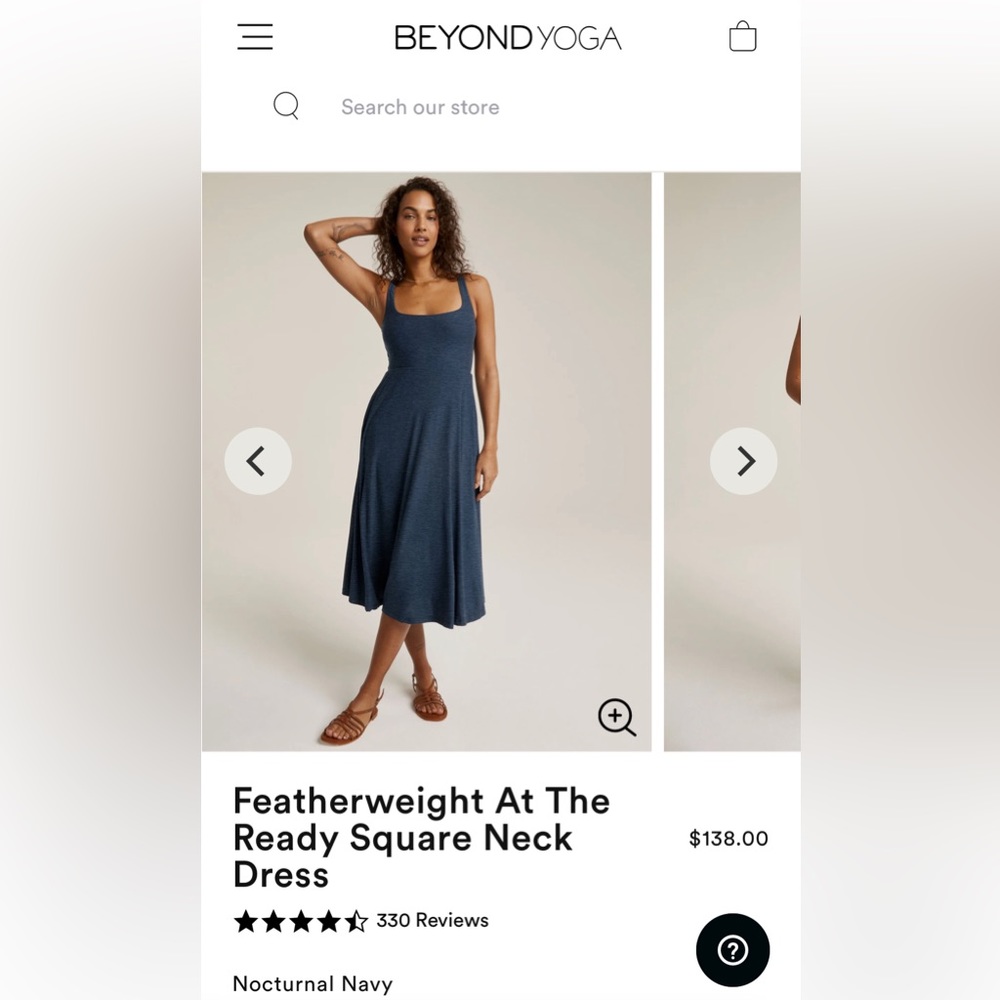 NWT Beyond Yoga Featherweight dress in Nocturnal Navy